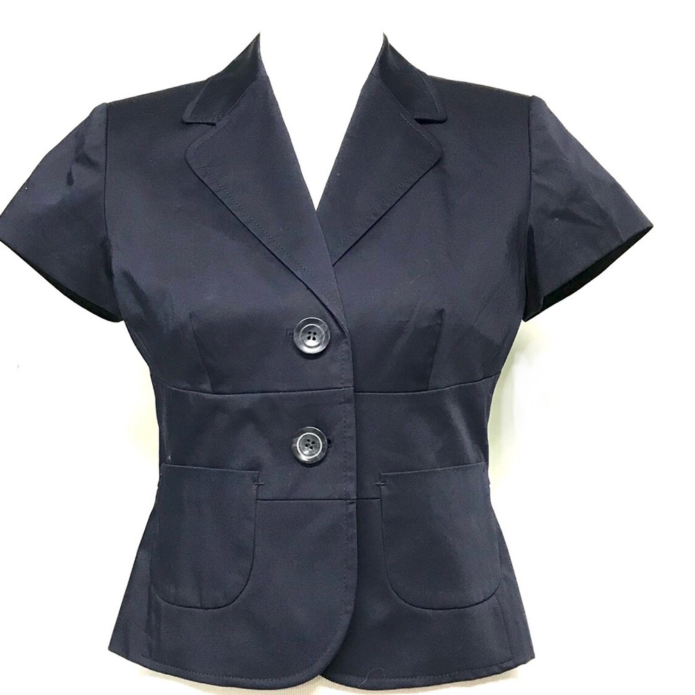 Ann Taylor blue short sleeve blazer